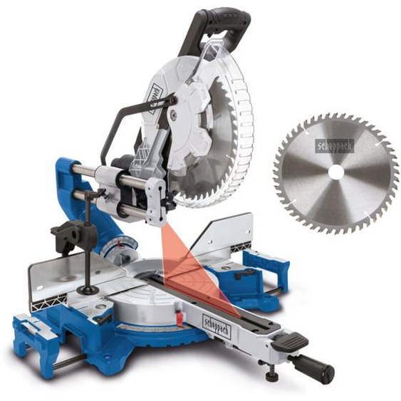 Scie à onglet radiale HM305SL – 2000 w - Hauteur & largeur de coupe 340/104 mm - Lame Ø305 mm / 48 dents - Démarrage progressif - Forte capacité
