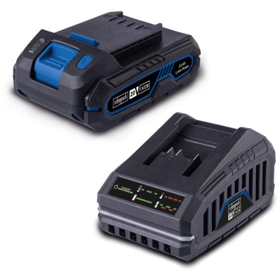 Scheppach - Starter-KIT ixes 20V - SBSK2.0 - Li-ion - Batterie et Chargeur 2.0 Ah - Temps de charge rapide - Témoin lumineux