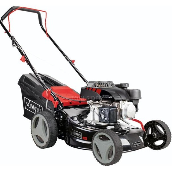 Scheppach Tondeuse à essence MP132-42 | Largeur de coupe 42cm | 3,4 CV | Carrosserie en acier | Fonction de nettoyage | 45 L | Réglage de la hauteur en 7 positions (25-75mm)