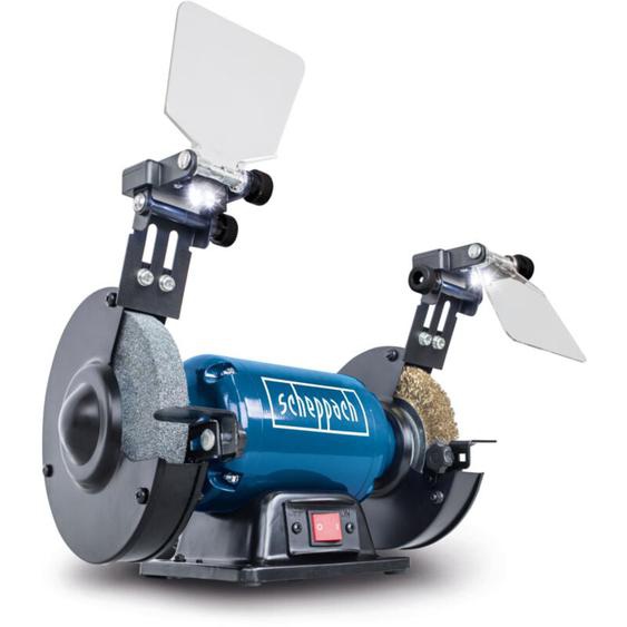 Touret Mixte SM150LB - Puissance 400W - Meule en grain 36 Ø150mm - Brosse métallique de Ø150mm - Pare-éclats ajustables - led - Pieds en caoutchouc