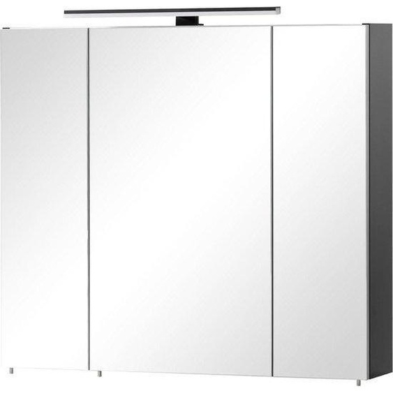 Schildmeyer Malte armoire de toilette matériau bois noir mat - meuble de salle de bain moderne 80 x 16 x 74.
