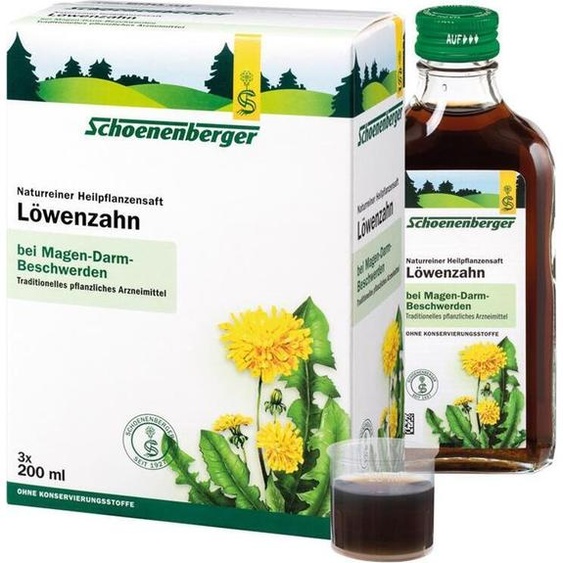 Schoenenberger Jus de plantes médicinales pur et naturel Pissenlit 3X200 ml