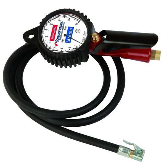 Schrader - Manomètre de gonflage Super Pro raccord dadmission 1/4 - 0,7 à 11 Bar - R-1822-Z