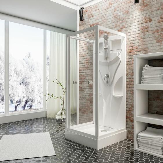 Schulte - jamais utilisé ]- Cabine de douche intégrale, verre de sécurité 5 mm, Cabine de douche complète, blanc alpin Juist, 80 x 80 x 190 cm