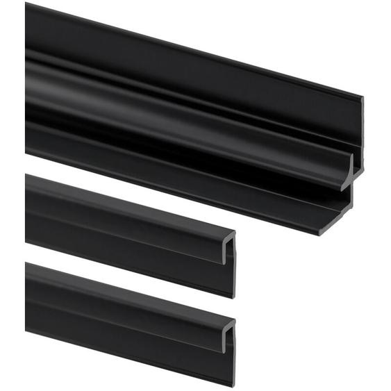 Lot de 2 profilés de finition + 1 profilé dangle pour panneau mural de douche, DécoDesign Schulte Noir, 210 cm