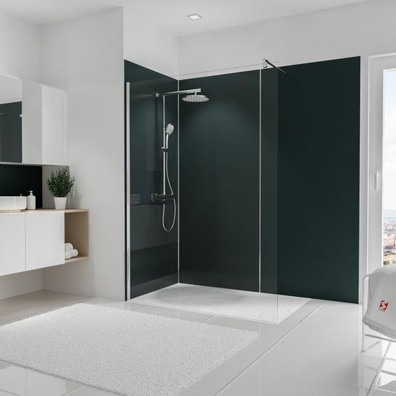 Schulte - Panneau mural Anthracite, revêtement pour douche et salle de bain, DécoDesign couleur Lot de 3 panneaux muraux 90 x 210 cm + 5 profilés