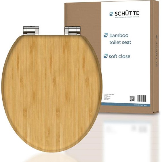 SCHÜTTE Abattant de WC BAMBOU, abattant de WC solide avec fermeture souple, abattant de WC en bois