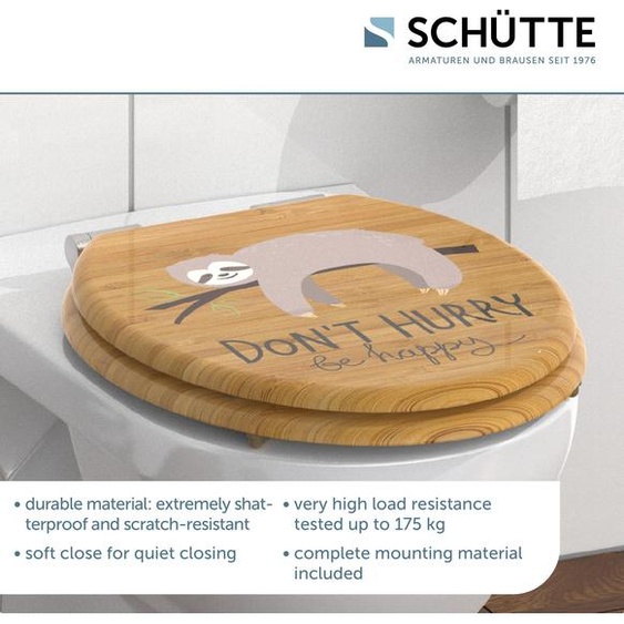 SCHÜTTE Abattant de WC en MDF DONT HURRY, abattant de WC à fermeture souple