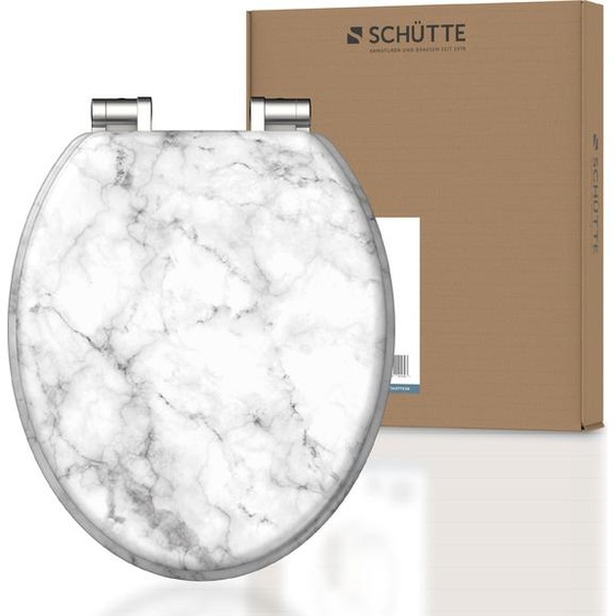 SCHÜTTE Abattant de WC en MDF MARMOR STONE, abattant de WC avec mécanisme de fermeture souple