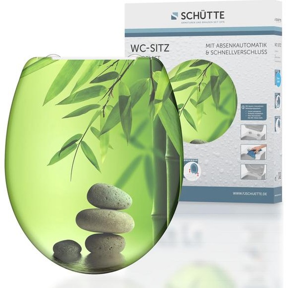 SCHÜTTE Abattant WC GREEN GARDEN, Abattant WC en Duroplast avec fermeture souple et déverrouillage rapide, Abattant WC
