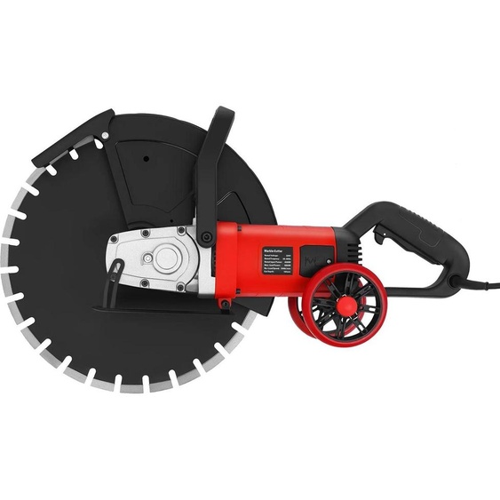 Scie à béton électrique - Scie à rainurer - 4000 W - 3000 tr/min - 220 V CA - Refroidissement par eau avec pompe 12 V 3 A - Charge max. 5800 W - Rouge