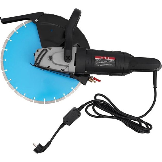 Scie à béton et à pierre électrique - Scie circulaire - lame de 355 mm - 5800 W - 220 V AC - 3800 tr/min - sans poussière - moteur en cuivre - bleu