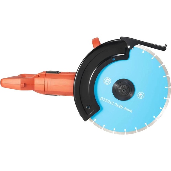 Scie à béton portative, 3000 W sur secteur, moteur en cuivre pur, poignée pivotante, pour fendre et couper, orange