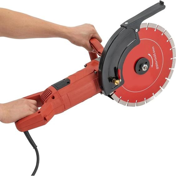 Scie à béton pour pierre - Scies murales/circulaires à guidage manuel - 5800 W - Lame de 30,5 cm - 4100 tr/min - 220 V prise UE - Rouge