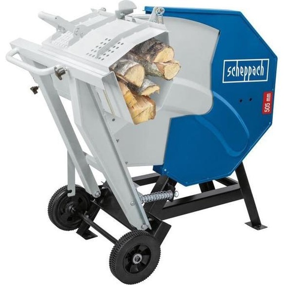 Scie à Bûches SCHEPPACH HS510, Lame 505 mm, Construction Acier, Rallonge Chevalet Rétractable