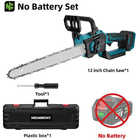 Scie à chaîne électrique sans fil de 30 cm - Moteur électrique sans balais de 3000 W - Fonctionnement par batterie 18 V - Écran LED - Vitesse de la chaîne : 14 m/s - Ne comprend pas la batterie