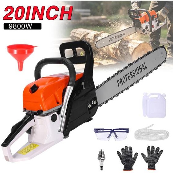 Scie à chaîne électrique - Scie à chaîne sans fil - Longueur de la lame : 50,8 cm - Pour découper du bois - Entretien des arbres - Portable - Puissante