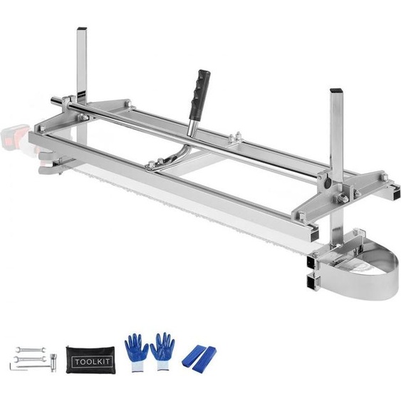 Scie à chaîne transportable - Moulin à scie en acier 5,08-300mm dépaisseur de coupe - Convient pour les rails de tronçonneuse 355-914mm - Système de guidage de coupe flexible pour les ouvriers du bâtiment et les bûcherons.