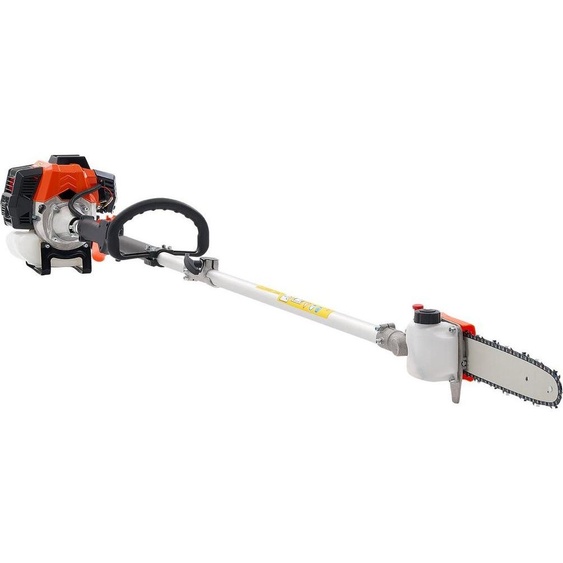 Scie à essence sur perche, scie à essence 2 temps 43 cm³ avec guide-chaîne de 25,4 cm, élagueuse sans fil avec tête rotative, extensible de 2,1 à 3,6 m, tronçonneuse puissante pour lélagage et la taille des arbres