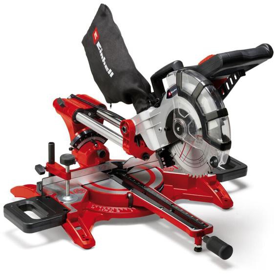 Einhell Scie à onglet radiale TC-SM 2131/1 Dual (max. 1 800 W, 4 900 tour/min, système de glissière intégré, butée de pièce, dispositif de serrage,