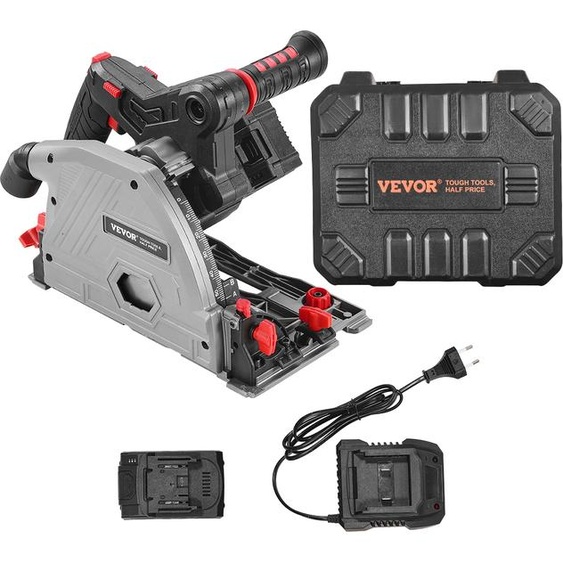 Scie à onglet sans fil VEVOR, lame de scie 5-1/2, avec batterie 4 Ah 20 V, profondeur de coupe 2,05, pour bois, plastique, outils uniquement (guides vendus séparément)