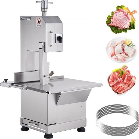 Scie à os à viande commerciale 2200 W SM® - 1000 kg/h Machine à couper les os - Machine à couper les os à viande congelés 0-180 mm