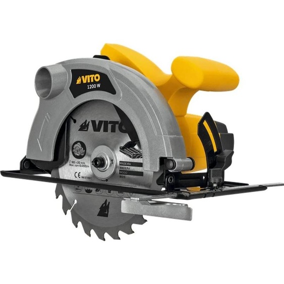 Scie circulaire 1200W Disque 185 mm Découpe 45° VITO
