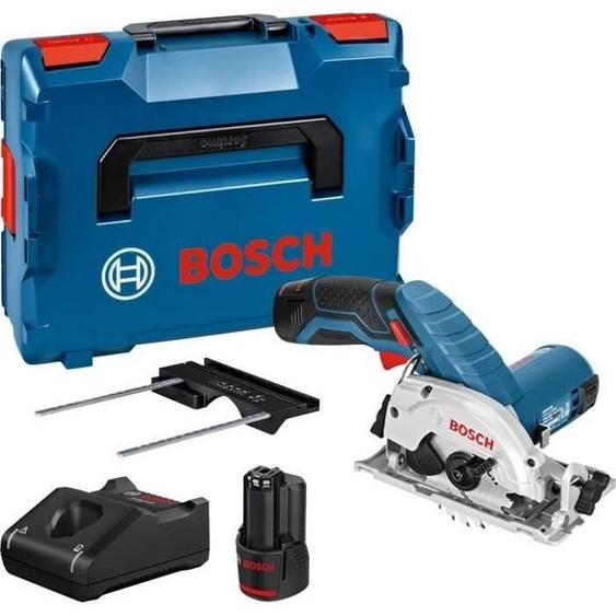 Scie circulaire Bosch Professional GKS 12V-26, 2 batteries 3,0Ah, L-Boxx, 26 mm coupe bois