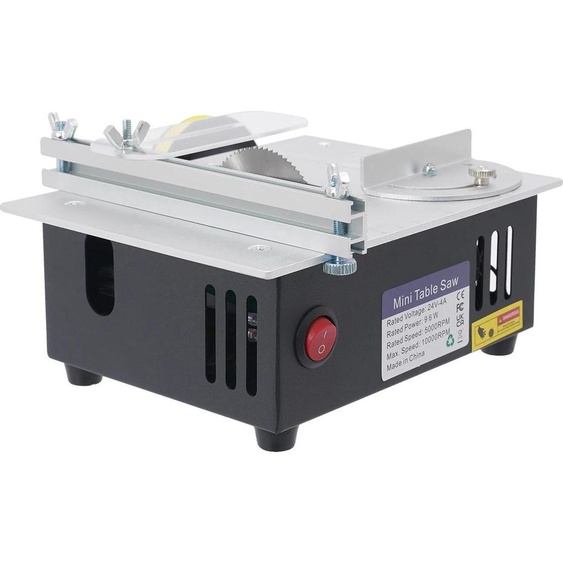 Scie circulaire de table, design portable, performances robustes, noire