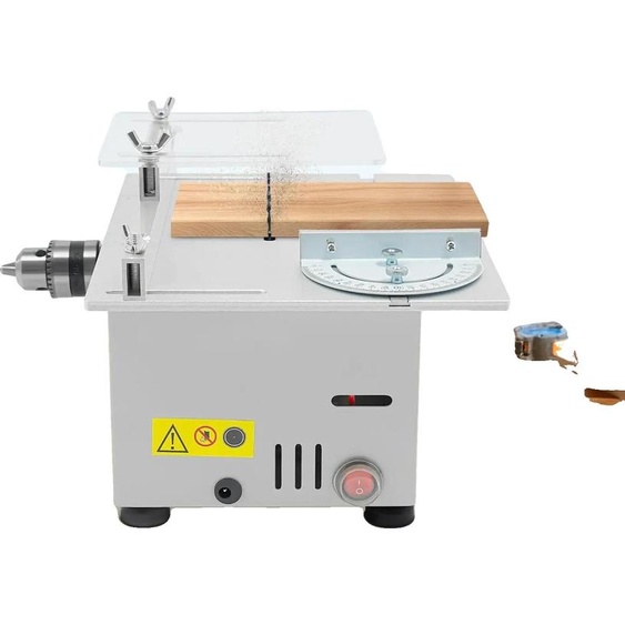 Scie circulaire de table, moteur 96 W, profondeur de coupe réglable 0,06-0,39 pouce, vitesse 4000-9000 tr/min, alliage de fer et daluminium de première qualité, design compact