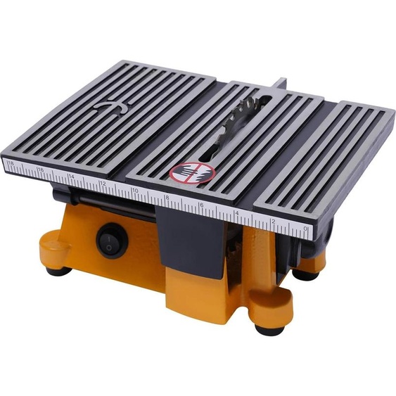 Scie circulaire électrique de table, 90 W, 4500 tr/min, coupe de bois et de métal, lame de scie circulaire, jaune/noir