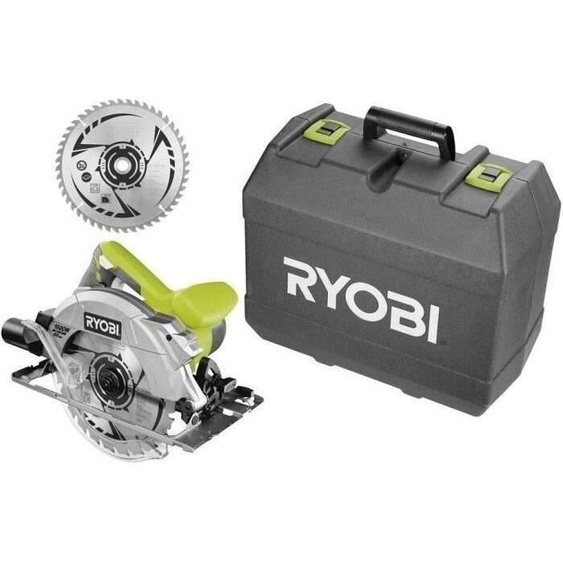 Scie Circulaire RYOBI 1600 W, Lame 190 mm 24 & 48 Dents, Laser, Coffret, RCS1600-K2B