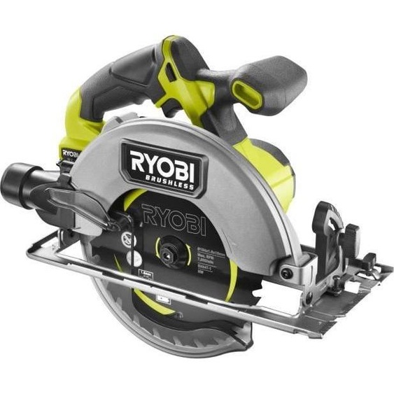 Scie Circulaire RYOBI Brushless, 18V, Diamètre 184 mm, 4500 tr/min, Moteur sans charbons, Livrée avec 1 lame 24 dents