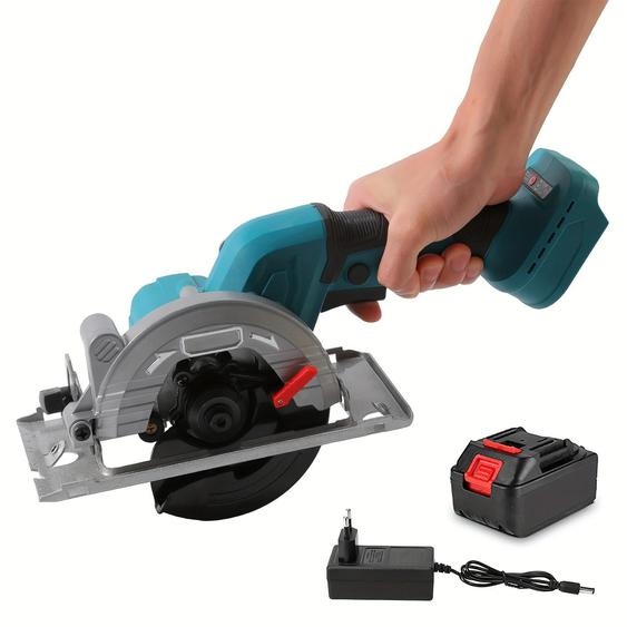 Scie circulaire sans fil - 18 V sans fil - Ø 12,7 cm - 1 batterie incluse - Sans lame - Prise UE - Pour le bois - Bleu foncé