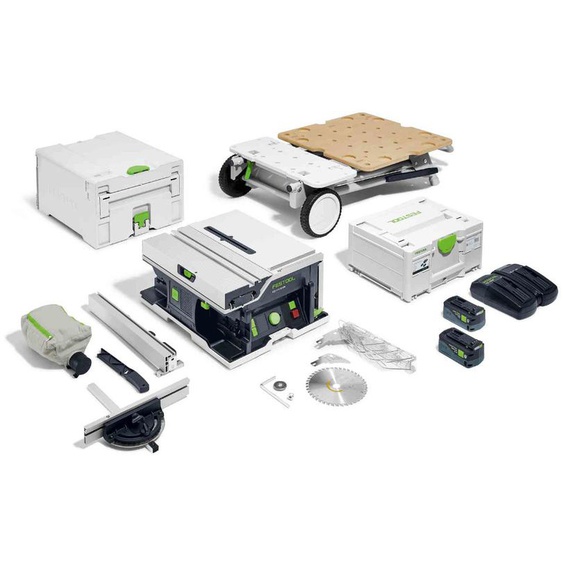 Scie circulaire sur table 2x18V CSC SYS 50 EBI-Set + 2 batteries 5Ah + chargeur - FESTOOL - 577379