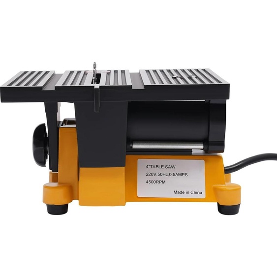 Scie électrique sur table - Mini scie circulaire sur table - Fonctionnement sur courant continu - Sans batterie - Pour le bois, le plastique, le verre, la pierre, le contreplaqué - Braun