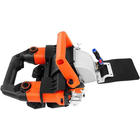 Scie murale pour béton, granit et marbre - Scie murale - 5200 W - 220 V CA - Moteur à double bobinage en cuivre - 30 × 25 cm - Prise UE - Noir/orange