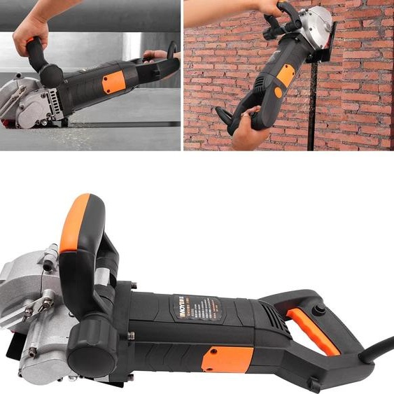 Scie murale pour béton/pierre/brique - Scie circulaire - 4800 W - 220 V - 5000 tr/min - Rainure 42×40 mm - Argent