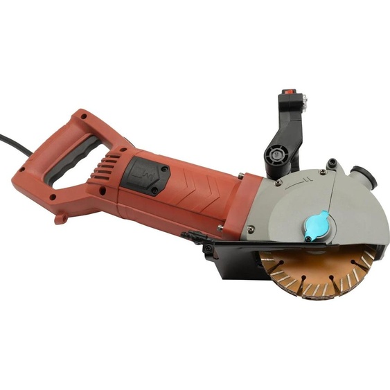 Scie murale pour béton - Scie murale - 6000 tr/min - Guidage laser - Alimentation en eau, faible dégagement de poussière - Profondeur 42 mm, largeur 41 mm - Ø133 mm jusquà 7 disques - 110 V - Rouge