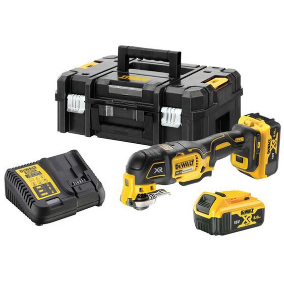 Scie oscillante 18V XR + 2 batteries 5 Ah + chargeur + coffret + accessoires - DEWALT - DCS356P2-QW