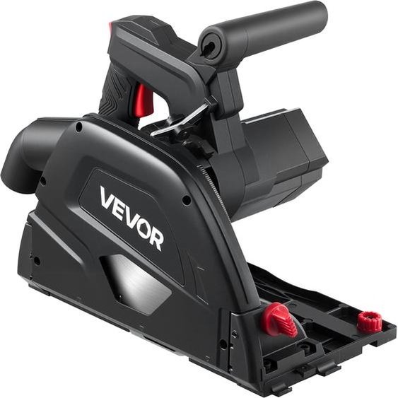 Scie plongeante VEVOR, 165,1 mm, scie circulaire à main avec lame carbure 48 dents, réglage dangle 0-45°, profondeur de coupe 55 mm, pour bois et plastique, rail de guidage non inclus dans la livraison