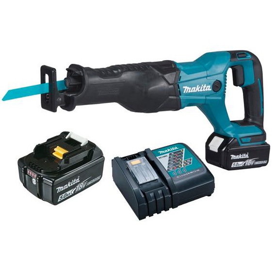 Scie récipro 18V + 2 batteries 5Ah + chargeur + coffret - MAKITA - DJR186RTE