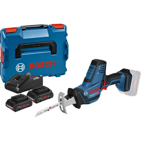 Scie sabre 18V GSA 18 V-LI C + 2 batteries ProCore 4Ah + chargeur en coffret L-Boxx - BOSCH - 06016A500Q