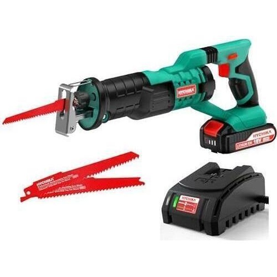 Scie sabre sans fil 18V HYCHIKA, scie réversible sans fil pour couper le bois et le métal