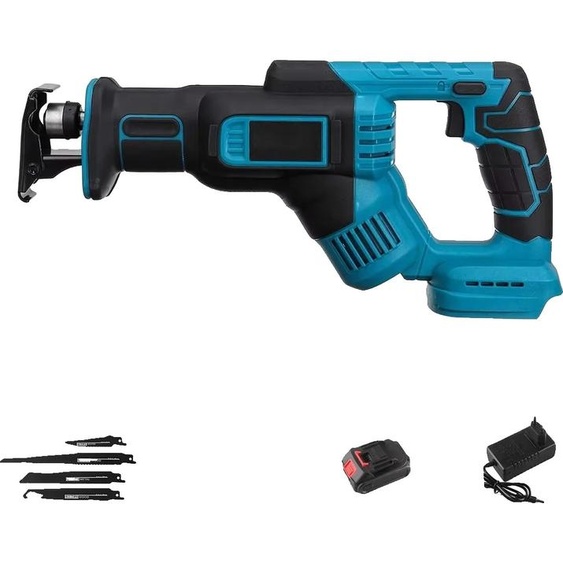 scie sabre sans fil 18V, vitesse 0-3000 tr/min, profondeur de coupe 300 mm, avec 1X batterie