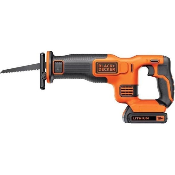 Scie Sabre sans Fil BLACK+DECKER BDCR18-QW, 18V, Batterie 1.5 Ah, Chargeur, Lame 15cm