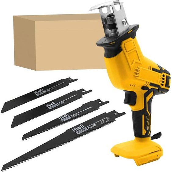 Scie sans fil - Scie sabre/scie alternative - Vitesse réglable en continu - Haute performance - Pour le bois et le PVC - Sans batterie - Rouge carmin