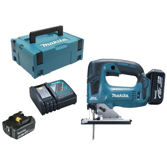 Scie sauteuse 18V + 2 batteries 5Ah + chargeur + coffret Makpac - MAKITA - DJV182RTJ