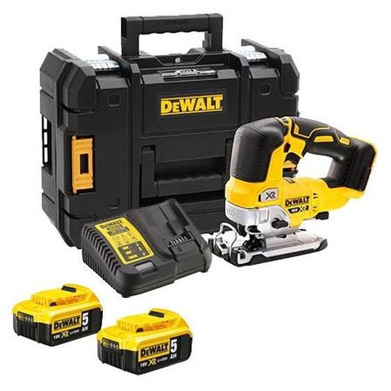 Scie sauteuse brushless 18V XR + 2 batteries 5 Ah + chargeur + coffret Tstak DEWALT DCS334P2-QW