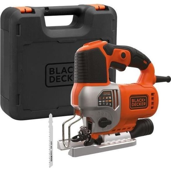 Scie sauteuse filaire BLACK + DECKER BES610K, 650W, 3100 trs/min, Fonction pendulaire réglable, Coupe Bois 90mm